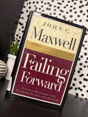 John C. Maxwell "Failing Forward" Hardcover Book - Cream, Gold & Burgundy